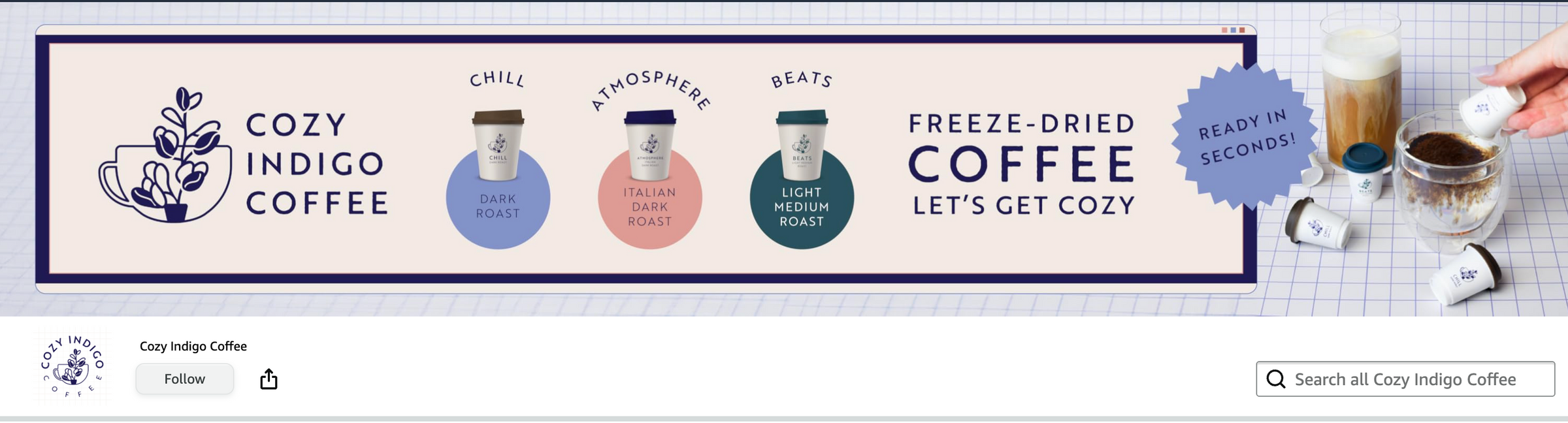 Cozy Indigo Coffee is Now on Amazon Prime!